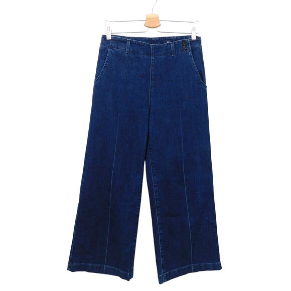 AG Adriano Goldschmied Blue The Juliette Trouser Wide Leg Crop Pants Size 29R - Picture 1 of 7